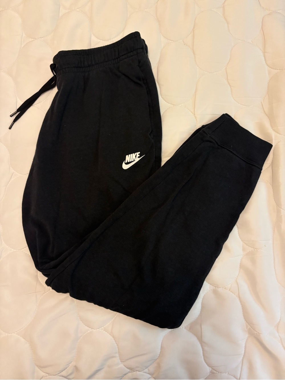 Nike Black Womens Jogger Sweatpants with White Logo